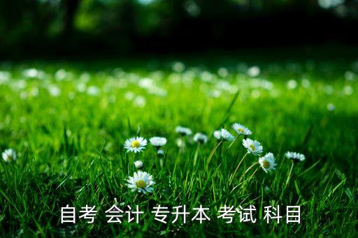 自考 會(huì)計(jì) 專升本 考試 科目