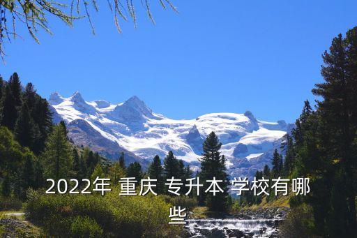 2022年 重慶 專升本 學(xué)校有哪些