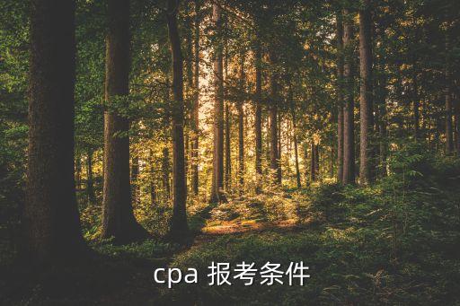  cpa 報(bào)考條件