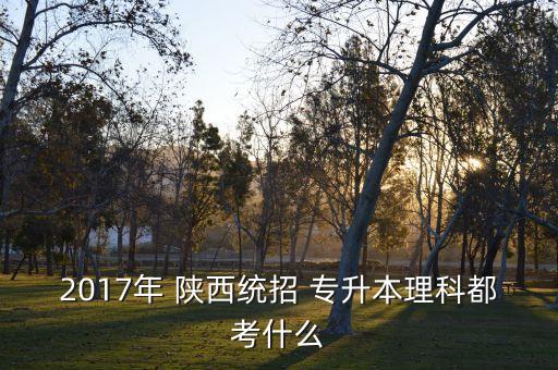 2017年 陜西統(tǒng)招 專升本理科都考什么