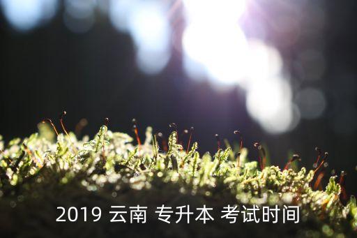 2019 云南 專升本 考試時間