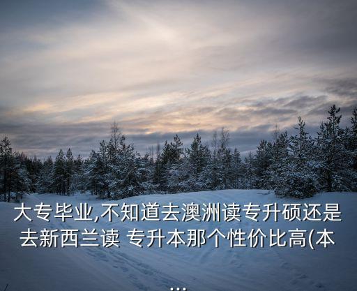 大專畢業(yè),不知道去澳洲讀專升碩還是去新西蘭讀 專升本那個(gè)性價(jià)比高(本...