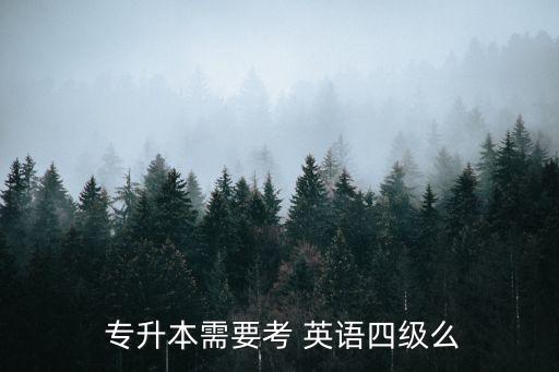  專升本需要考 英語四級(jí)么