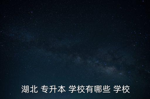  湖北 專升本 學校有哪些 學校