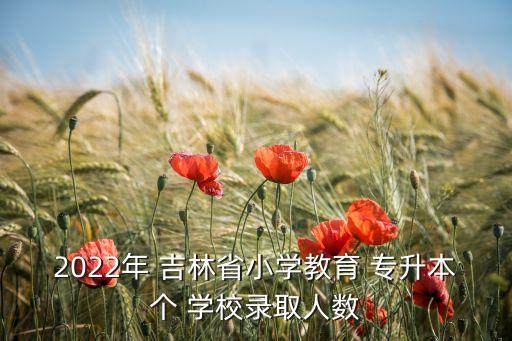 2022年 吉林省小學(xué)教育 專升本個(gè) 學(xué)校錄取人數(shù)