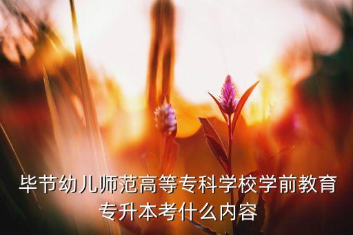  畢節(jié)幼兒師范高等專科學(xué)校學(xué)前教育 專升本考什么內(nèi)容