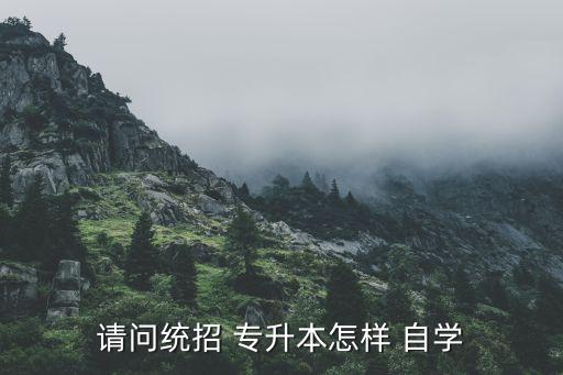 請問統(tǒng)招 專升本怎樣 自學(xué)