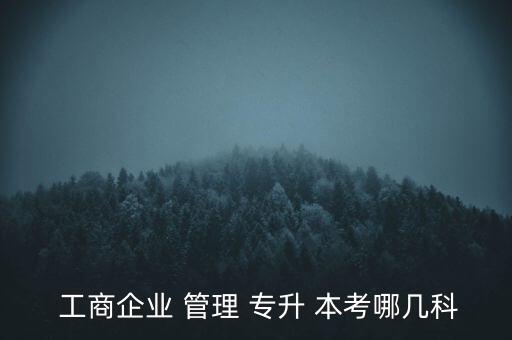  工商企業(yè) 管理 專(zhuān)升 本考哪幾科