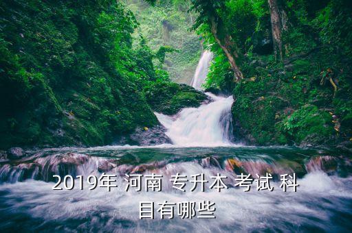 2019年 河南 專升本 考試 科目有哪些