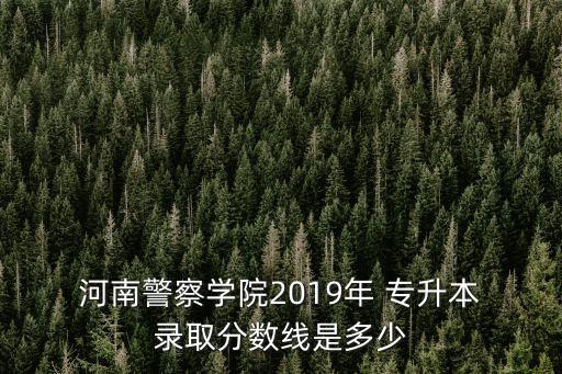  河南警察學(xué)院2019年 專升本 錄取分?jǐn)?shù)線是多少