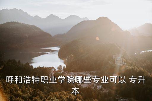 呼和浩特職業(yè)學(xué)院哪些專業(yè)可以 專升本