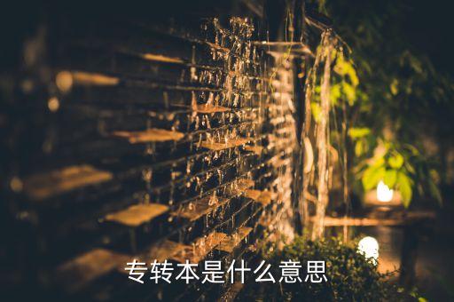 專轉(zhuǎn)本是什么意思