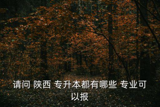 請(qǐng)問 陜西 專升本都有哪些 專業(yè)可以報(bào)