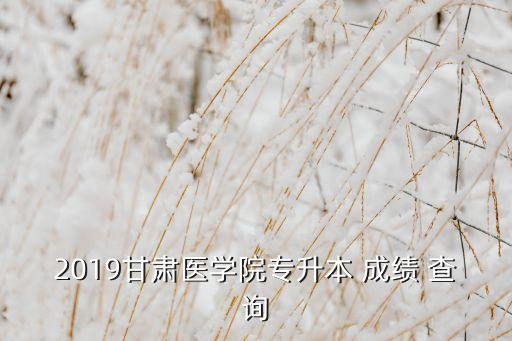 醫(yī)專升本成績(jī)查詢時(shí)間,甘肅醫(yī)學(xué)院2019年高考成績(jī)公布