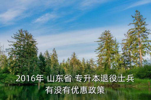 2016年 山東省 專升本退役士兵有沒有優(yōu)惠政策