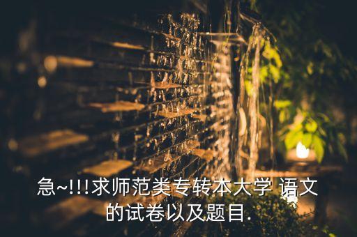 急~!!!求師范類專轉(zhuǎn)本大學(xué) 語文的試卷以及題目.