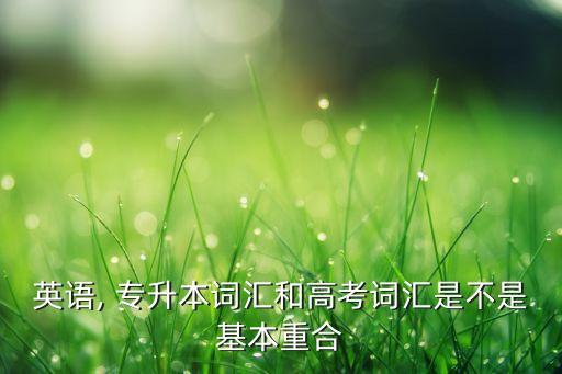 英語, 專升本詞匯和高考詞匯是不是基本重合