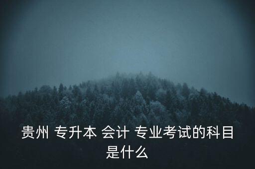 貴州 專(zhuān)升本 會(huì)計(jì) 專(zhuān)業(yè)考試的科目是什么