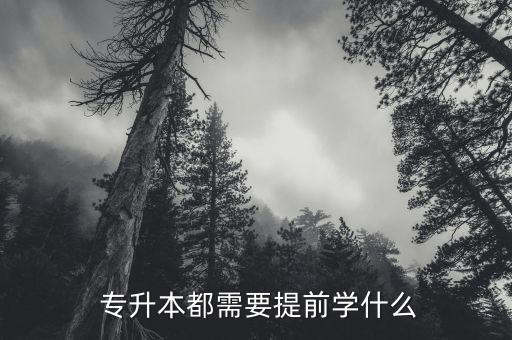  專升本都需要提前學(xué)什么