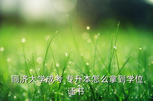  同濟(jì)大學(xué)成考 專(zhuān)升本怎么拿到學(xué)位證書(shū)