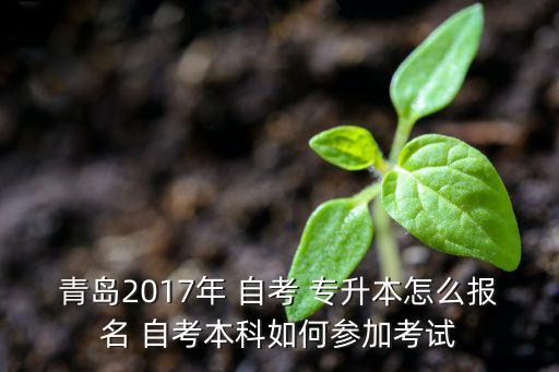 青島2017年 自考 專升本怎么報名 自考本科如何參加考試