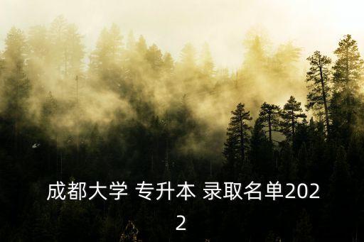  成都大學(xué) 專升本 錄取名單2022