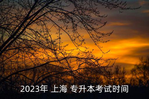 2023年 上海 專升本考試時間