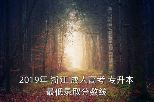 2019年 浙江 成人高考 專升本最低錄取分數(shù)線