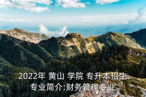 2022年 黃山 學(xué)院 專升本招生專業(yè)簡介:財(cái)務(wù)管理專業(yè)