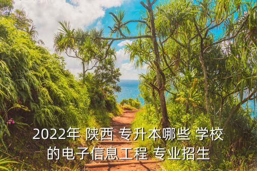 2022年 陜西 專升本哪些 學(xué)校的電子信息工程 專業(yè)招生