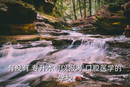 有沒有 專升本可以報考 口腔醫(yī)學(xué)的 學(xué)校