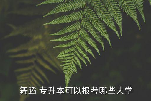  舞蹈 專升本可以報考哪些大學(xué)