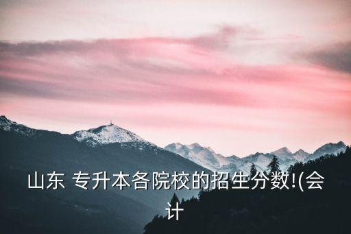 山東 專升本各院校的招生分?jǐn)?shù)!(會計(jì)