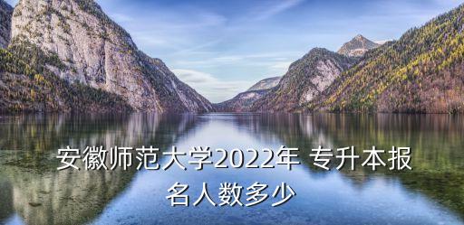  安徽師范大學(xué)2022年 專升本報(bào)名人數(shù)多少