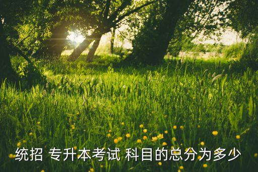 統(tǒng)招 專升本考試 科目的總分為多少