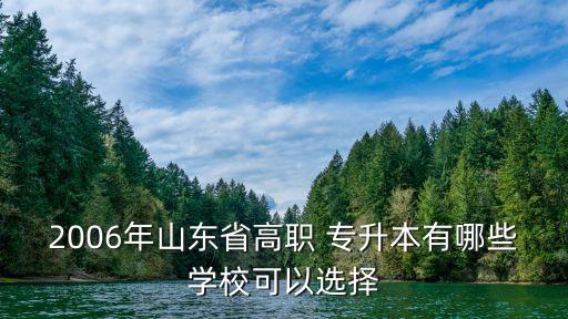 2006年山東省高職 專升本有哪些學(xué)校可以選擇