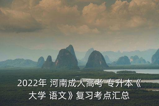 2022年 河南成人高考 專升本《大學(xué) 語(yǔ)文》復(fù)習(xí)考點(diǎn)匯總