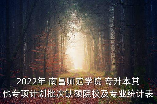 2022年 南昌師范學院 專升本其他專項計劃批次缺額院校及專業(yè)統(tǒng)計表