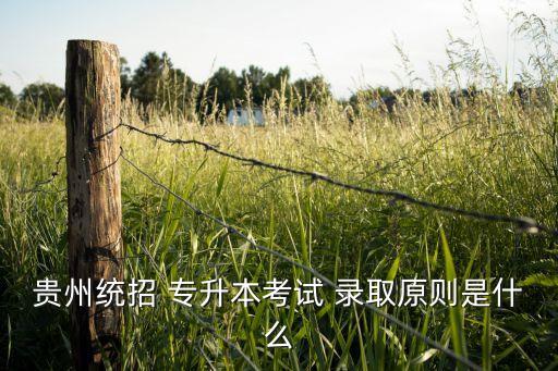 貴州統(tǒng)招 專升本考試 錄取原則是什么