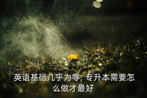  英語基礎(chǔ)幾乎為零, 專升本需要怎么做才最好