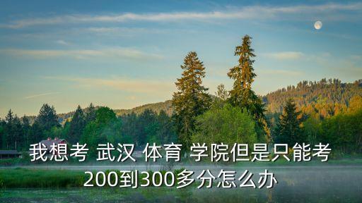 我想考 武漢 體育 學(xué)院但是只能考200到300多分怎么辦