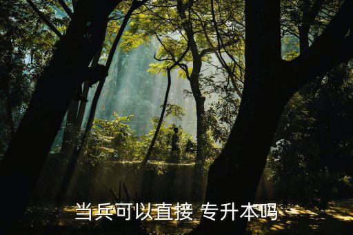 當(dāng)兵可以直接 專升本嗎