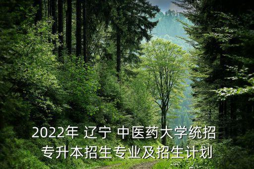 2022年 遼寧 中醫(yī)藥大學(xué)統(tǒng)招 專升本招生專業(yè)及招生計(jì)劃