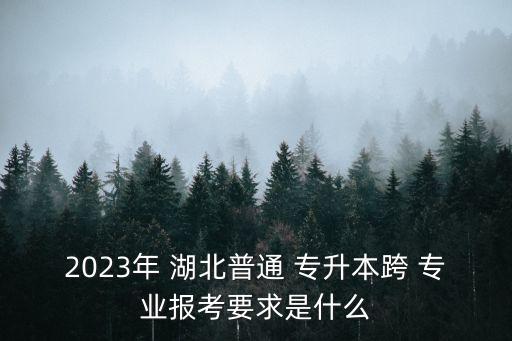 2023年 湖北普通 專升本跨 專業(yè)報(bào)考要求是什么