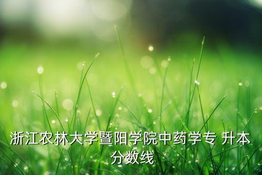 浙江農(nóng)林大學(xué)暨陽學(xué)院中藥學(xué)專 升本 分?jǐn)?shù)線