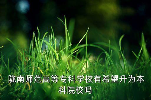  隴南師范高等專科學(xué)校有希望升為本科院校嗎