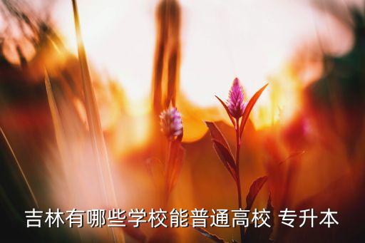 吉林有哪些學(xué)校能普通高校 專升本