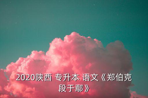 2020陜西 專升本 語(yǔ)文《鄭伯克段于鄢》