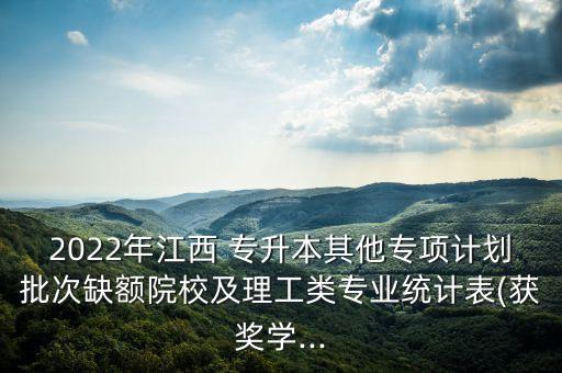 2022年江西 專升本其他專項(xiàng)計(jì)劃批次缺額院校及理工類專業(yè)統(tǒng)計(jì)表(獲獎(jiǎng)學(xué)...