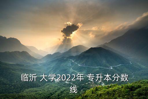  臨沂 大學(xué)2022年 專升本分?jǐn)?shù)線